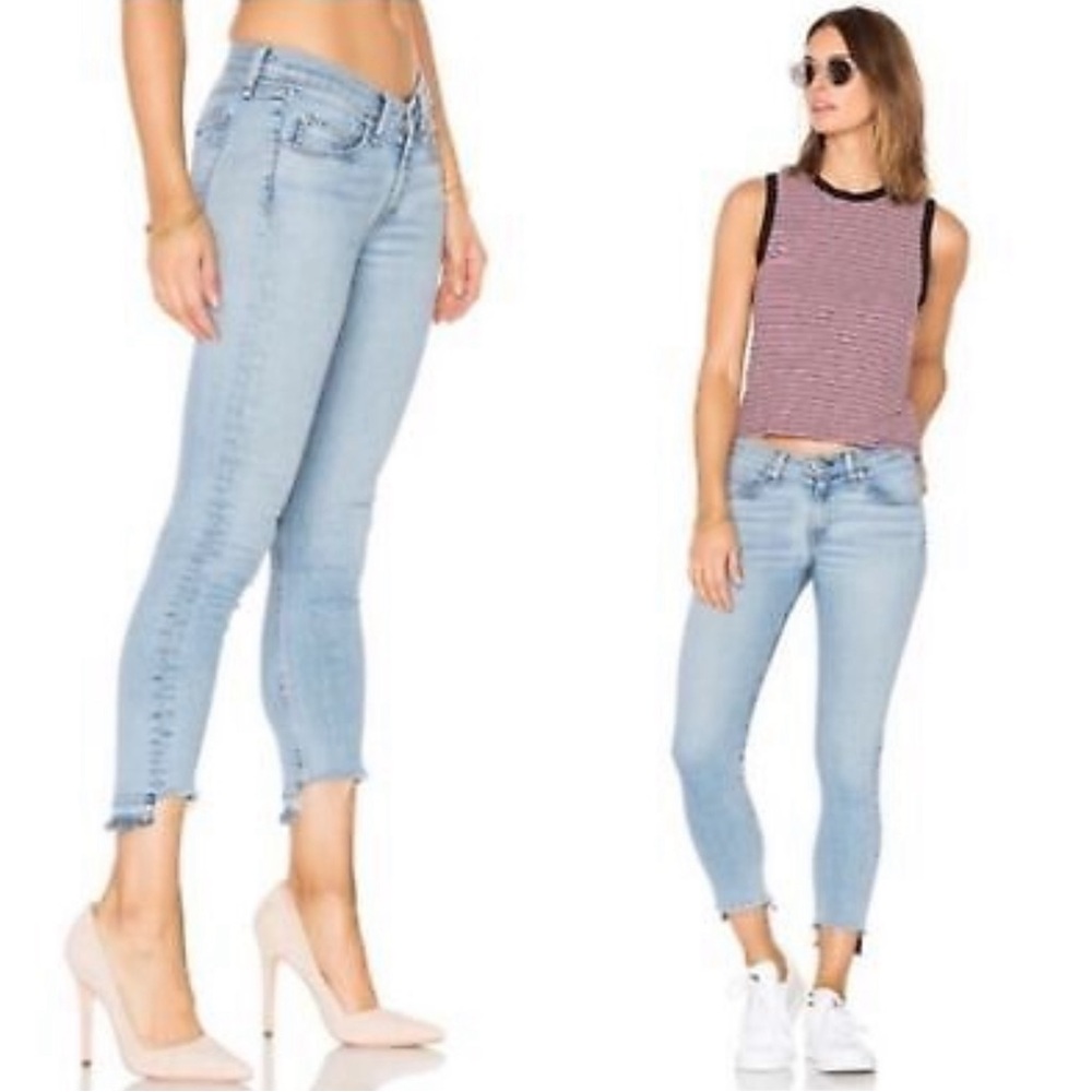 Rag & Bone Capri Step Hem Skinny Jeans Mid Rise Capri Wiley Light Wash Size 29